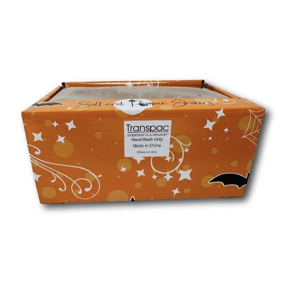 Transpac Ceramic Halloween Skulls Salt & Pepper Shaker Set - Picture 6 of 6